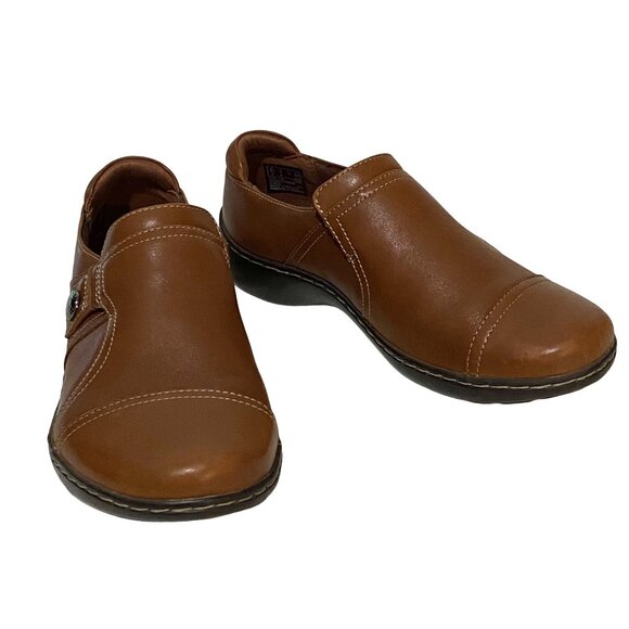 Clarks Collection Cora Poppy Slip On Shoes Womens 6 Brown - Picture 2 of 8
